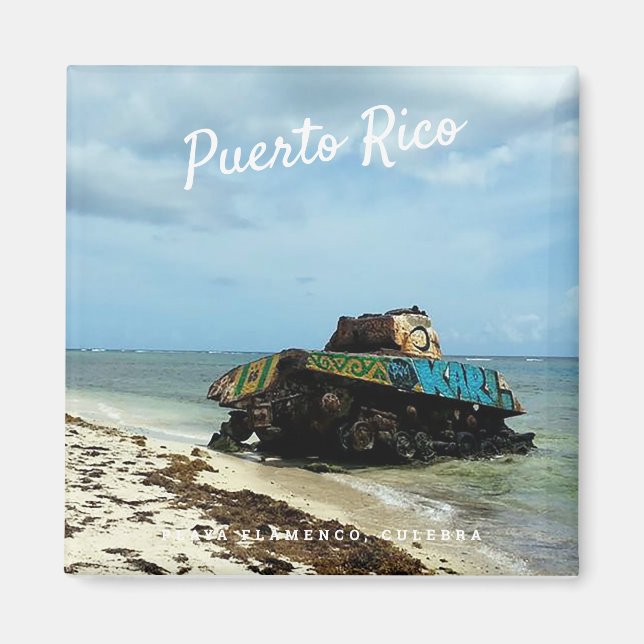 Puerto Rico, Culebra, Playa Flamenco Magnet (Framsidan)