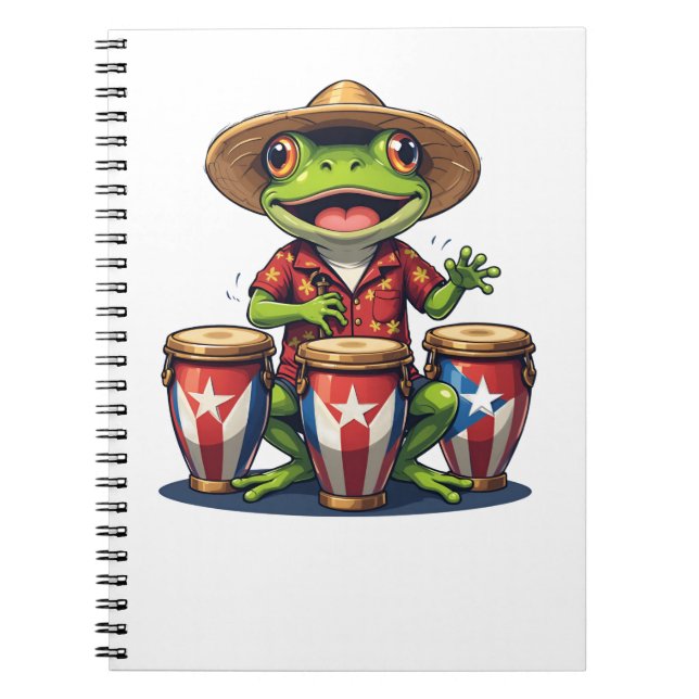 Puerto Rico Culture Frog Anteckningsbok (Framsidan)