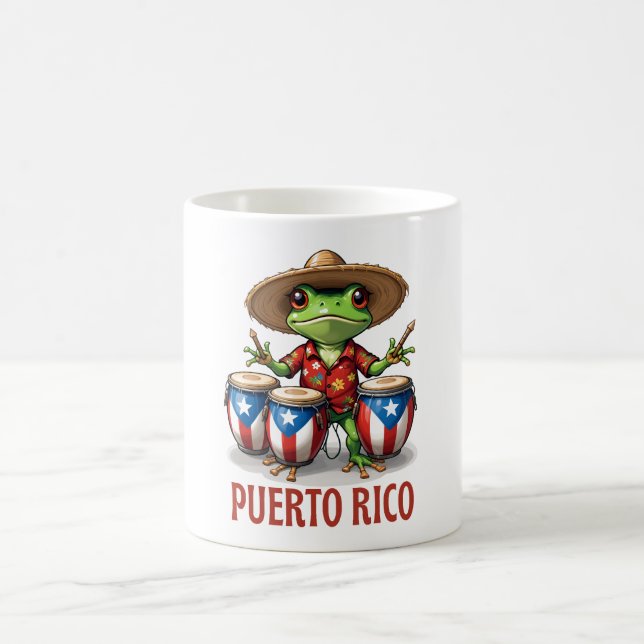 Puerto Rico Culture Frog Kaffemugg (Center)