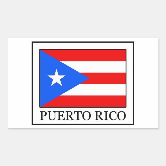 Puerto Rico-dekal Rektangulärt Klistermärke (Framsida)