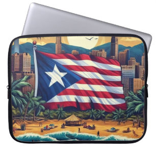 Puerto Rico Design and Flagga - Snyggt Laptop Fodral
