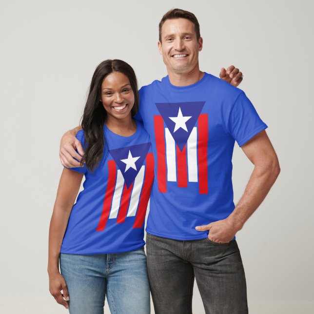 Puerto Rico Designer Flagga T Shirt (Unisex)