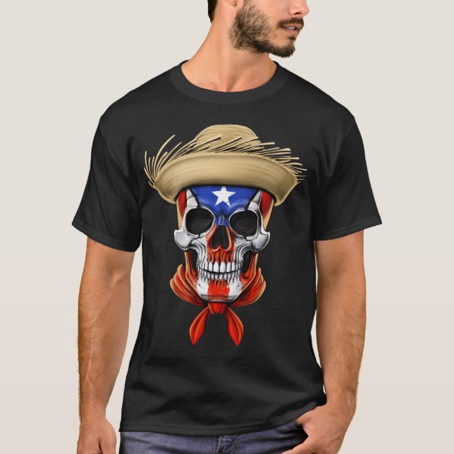 Puerto Rico-döskalle T Shirt (Framsida)