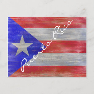 Puerto Rico drabbad Puerto Rican flagga Vykort