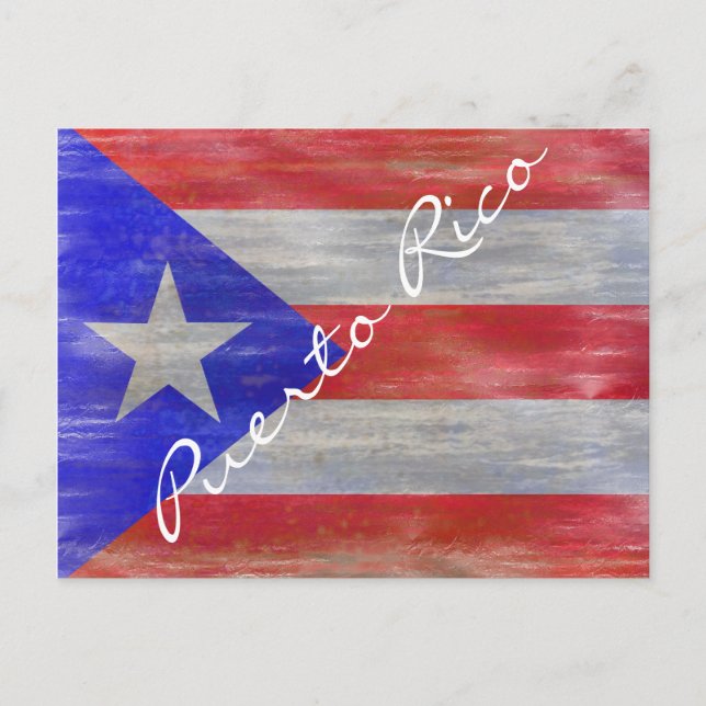 Puerto Rico drabbad Puerto Rican flagga Vykort (Framsida)