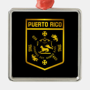 Puerto Rico Emblem Julgransprydnad Metall