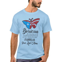 Puerto Rico Family Namn Flagga Butterfly Quote