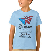 Puerto Rico Family Namn Flagga Butterfly Quote