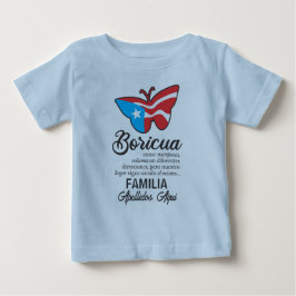 Puerto Rico Family Namn Flagga Butterfly Quote T Shirt