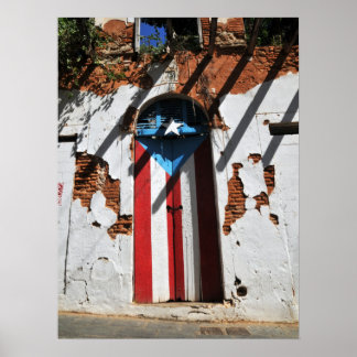 Puerto rico färg flagga poster