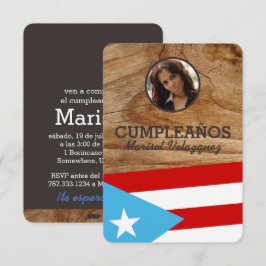 Puerto Rico-fest: Flagga: Personlig foto Inbjudningar