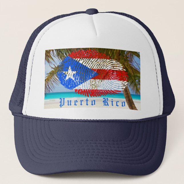 Puerto Rico Finger Skriv ut Keps (Framsida)
