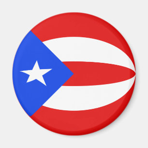 Puerto Rico Fisheye Flagga Magnet