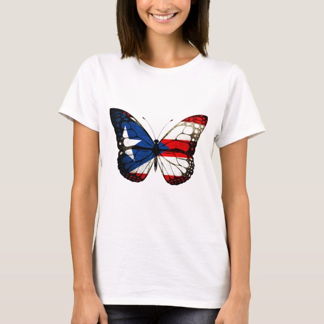 Puerto Rico fjäril Tee Shirt (Framsida)