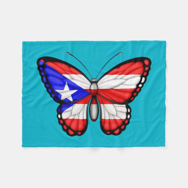 Puerto Rico fjärilsflagga Fleecefilt (Framsidan (Horisontell))