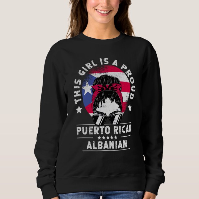 Puerto Rico Flag Albania Grown Women Girl Pride T Shirt (Framsida)