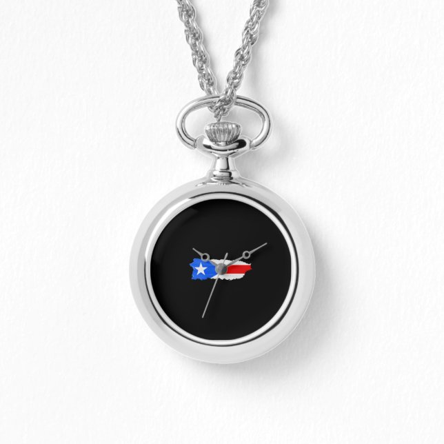 Puerto Rico flag and map Armbandsur (Framsida)