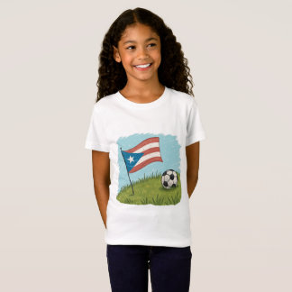 Puerto Rico flag and soccer ball T Shirt