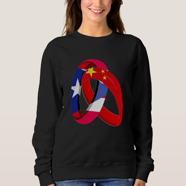 Puerto Rico Flag China Grown Ring Marriage Wedding T Shirt (Framsida)