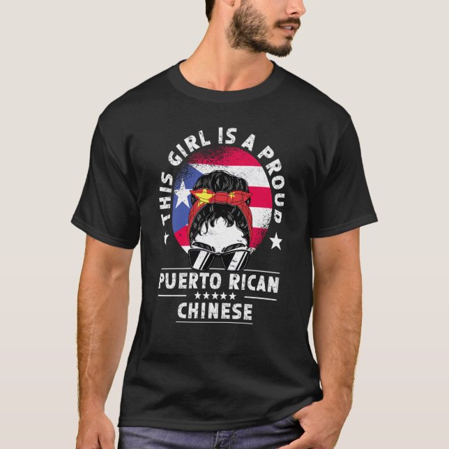 Puerto Rico Flag China Grown Women Girl Pride T Shirt (Framsida)