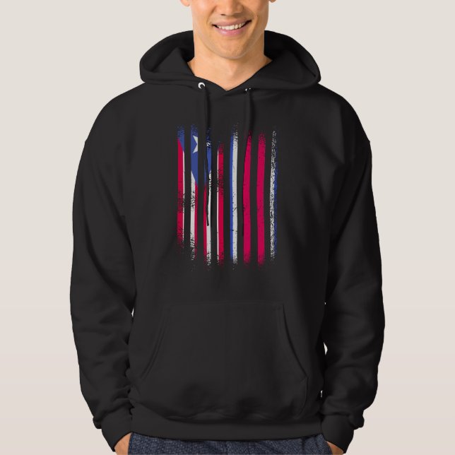 Puerto Rico Flag Costa Rica Grown Country Flags St Hoodie (Framsida)