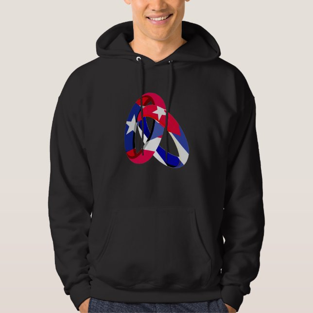 Puerto Rico Flag Cuba Grown Ring Marriage Wedding Hoodie (Framsida)