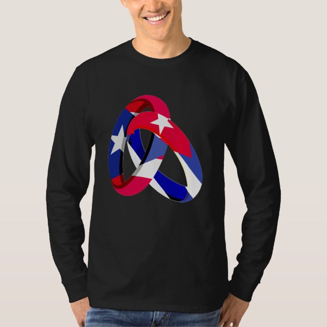 Puerto Rico Flag Cuba Grown Ring Marriage Wedding T Shirt (Framsida)