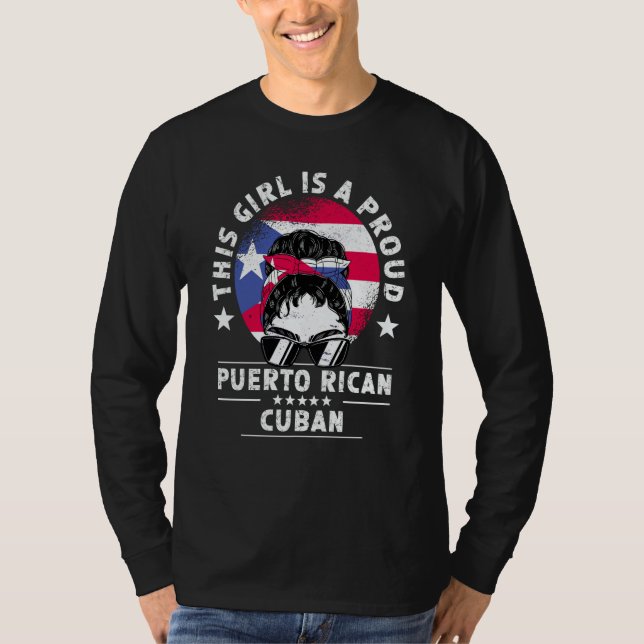 Puerto Rico Flag Cuba Grown Women Girl Pride T Shirt (Framsida)