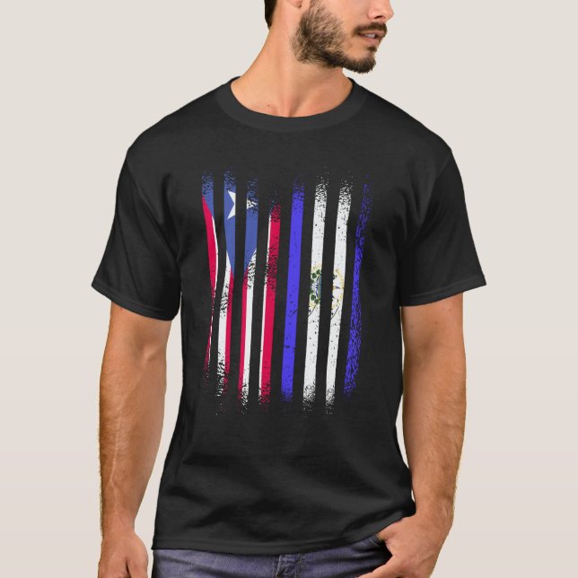 Puerto Rico Flag El Salvador Grown Country Flags S T Shirt (Framsida)