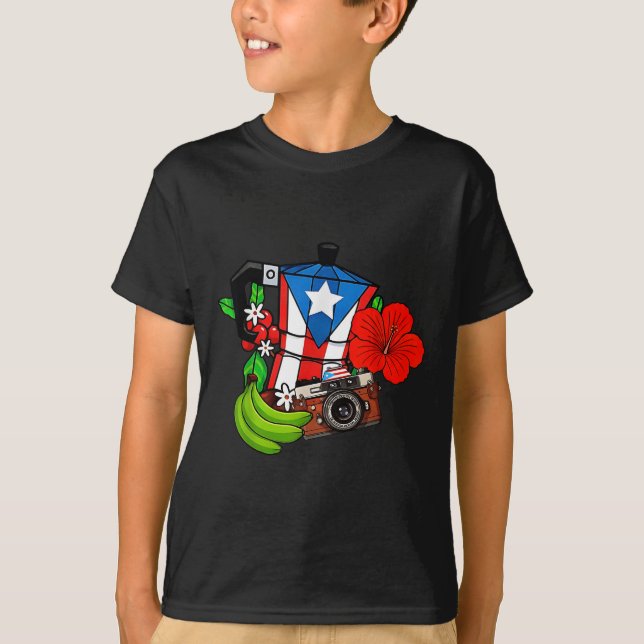 Puerto Rico Flag Floral Frog Boricua Women Hispani T Shirt (Framsida)