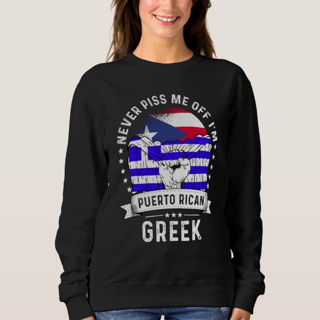 Puerto Rico Flag Greece Grown Humor Pride T Shirt (Framsida)