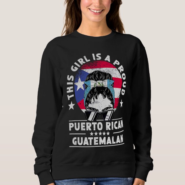 Puerto Rico Flag Guatemala Grown Women Girl Pride T Shirt (Framsida)