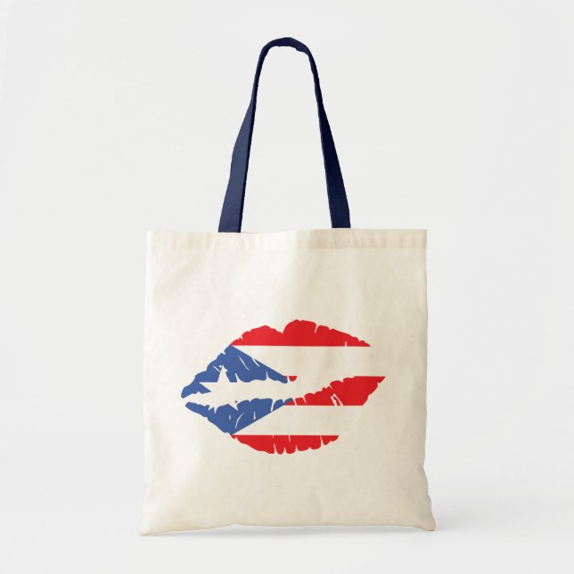 Puerto Rico Flag Lips Tygkasse (Framsidan)