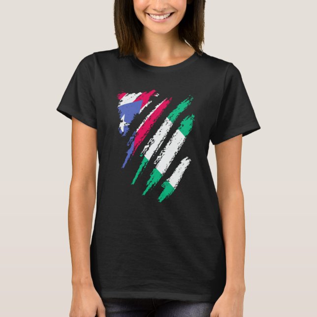 Puerto Rico Flag Nigeria Grown Patriot Country Str T Shirt (Framsida)