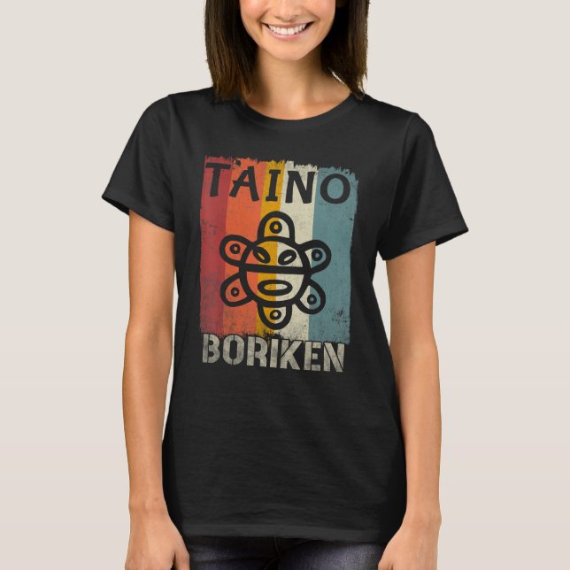 Puerto Rico Flag Taino Boricua  Puerto Rican Souve T Shirt (Framsida)