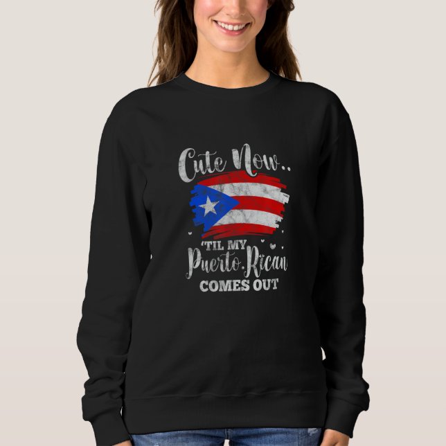 Puerto Rico Flag Til My Puerto Rican Comes Out Dis T Shirt (Framsida)
