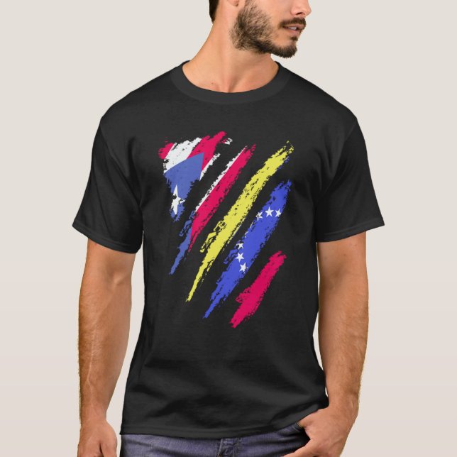 Puerto Rico Flag Venezuela Grown Patriot Country S T Shirt (Framsida)