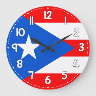 Puerto Rico Flag Wall Clock – Flag for Home Decor Stor Klocka