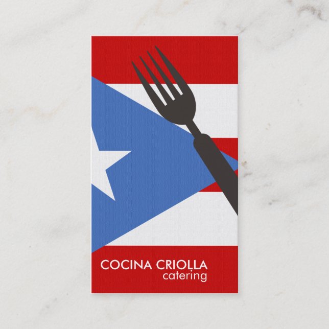 Puerto Rico-flagg Restaurang eller Catering Visitkort (Framsida)