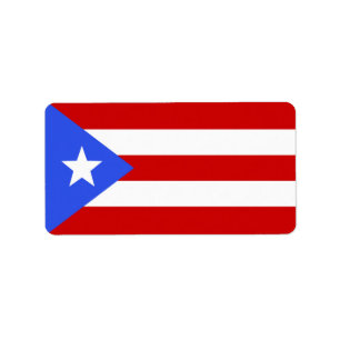 Puerto Rico flagga Adressetikett