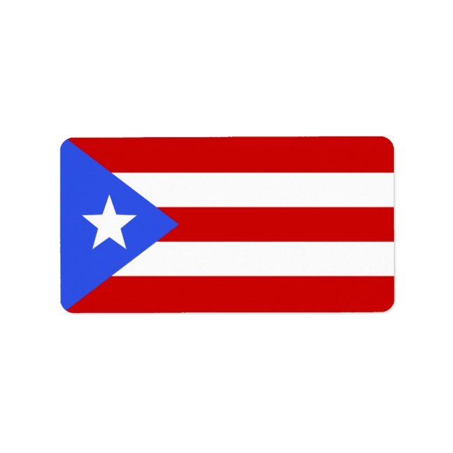 Puerto Rico flagga Adressetikett (Framsidan)