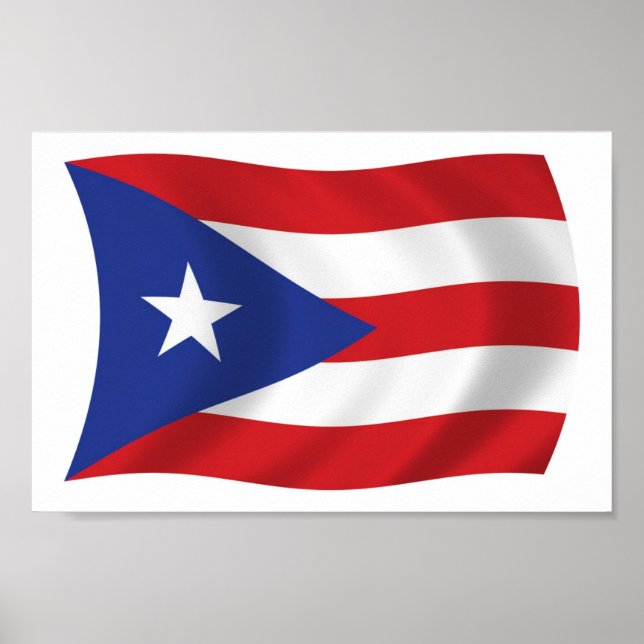 Puerto Rico Flagga Affisch Print (Framsidan)