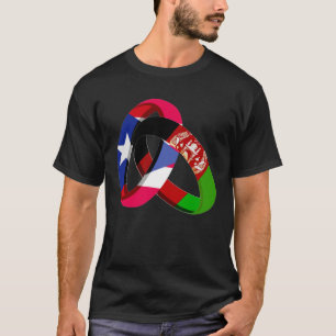 Puerto Rico Flagga Afghanistan, tillväxt Ring Gift T Shirt