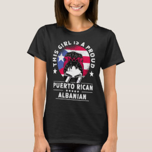 Puerto Rico Flagga Albanien Grown Women Girl Pride T Shirt