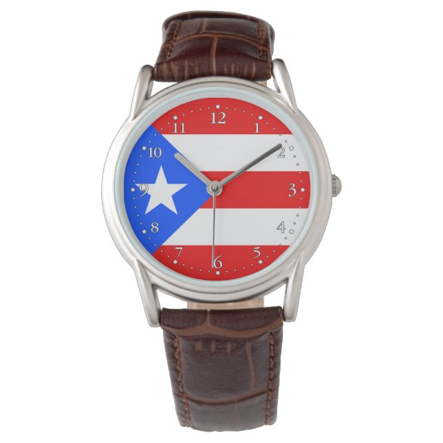 Puerto Rico-flagga Armbandsur (Framsida)