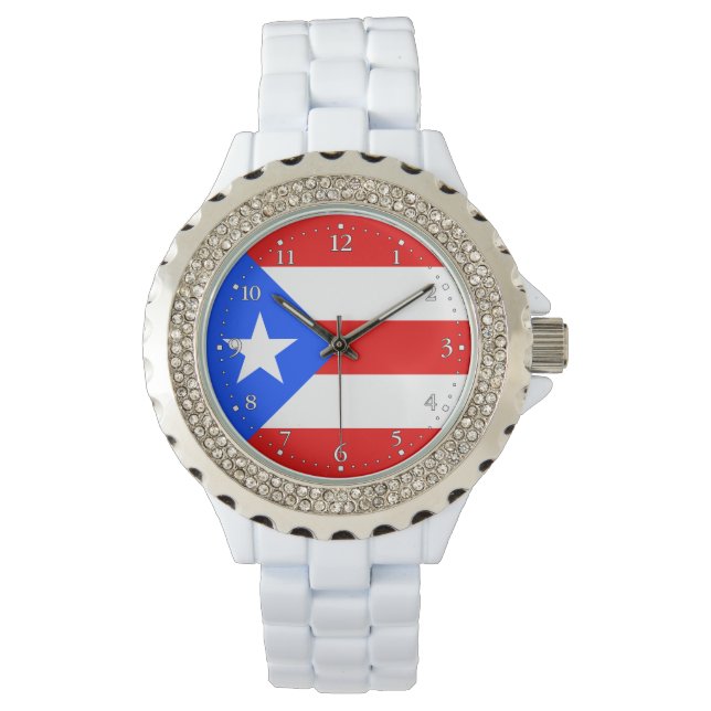 Puerto Rico-flagga Armbandsur (Framsida)