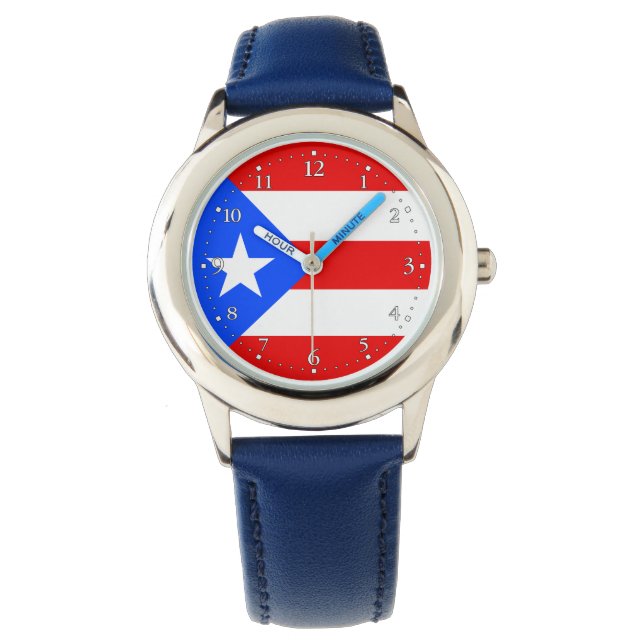 Puerto Rico Flagga Armbandsur (Framsida)