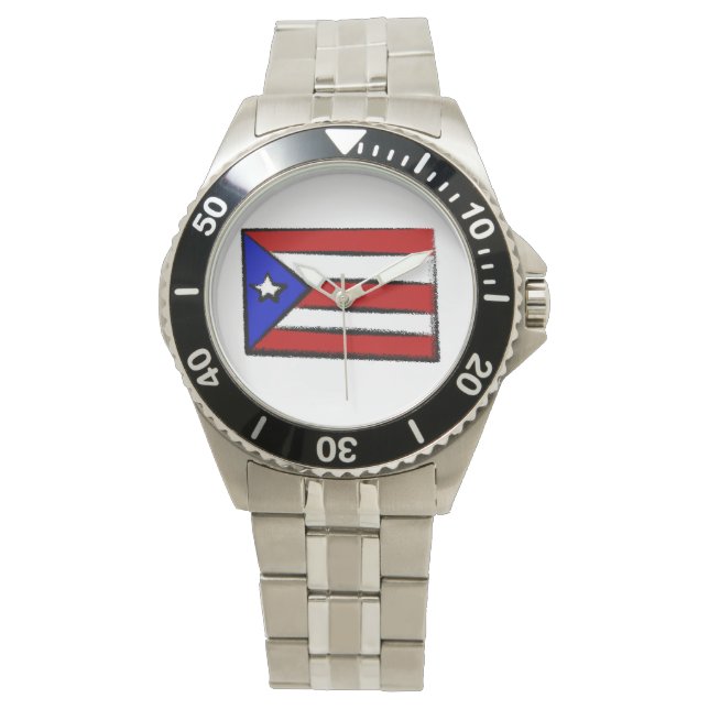 Puerto Rico Flagga Armbandsur (Framsida)