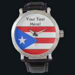 Puerto Rico Flagga Armbandsur<br><div class="desc">Jag hoppas att det sätt jag visade upp det här hedrar din flagga! Jag gillar hur det ser ut! Du får gärna anpassa det här för att uppfylla dina behov! Tack för att du stannar och har en underbar dag!</div>
