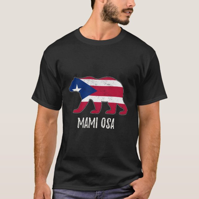 Puerto Rico Flagga Bear Puerto Rican Mamma Long Sl T Shirt (Framsida)